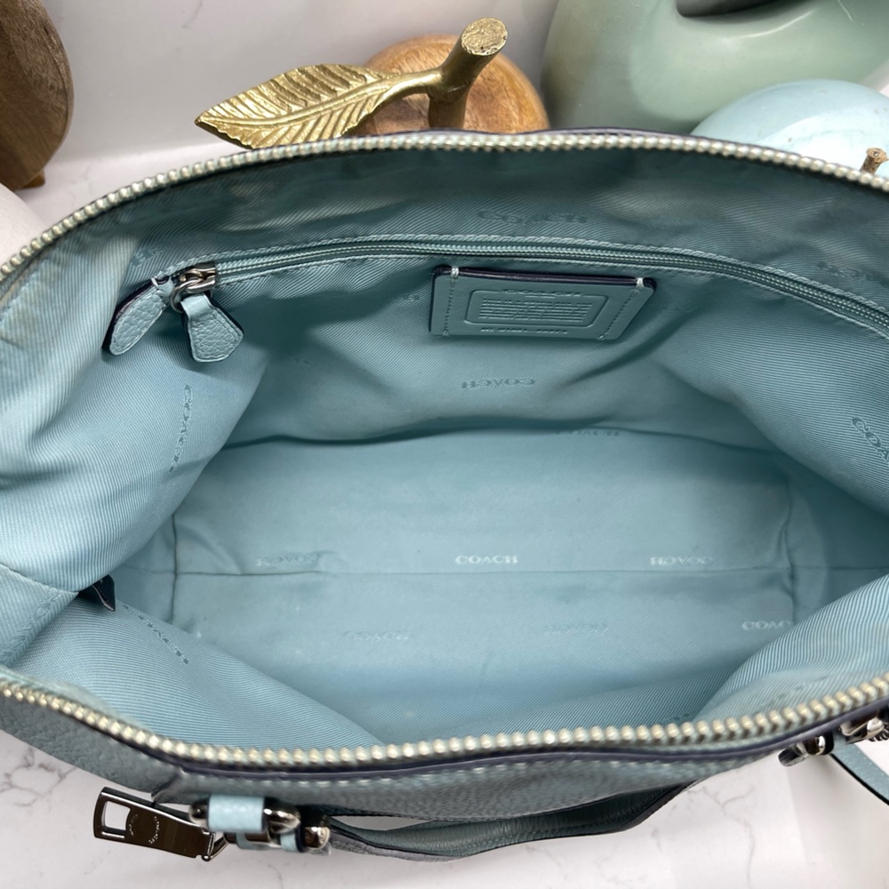 Coach Prairie Satchel Blue Leather Shoulder Bag - Picture 4 of 8